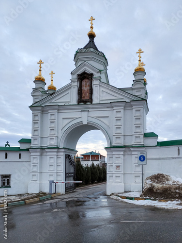 Orthodox monastery on a winter evening