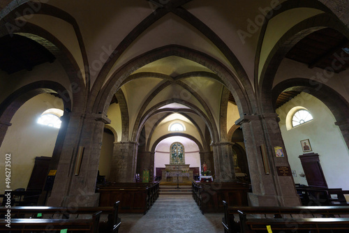 Radicofani  medieval town in Siena province  interior of San Pietro church