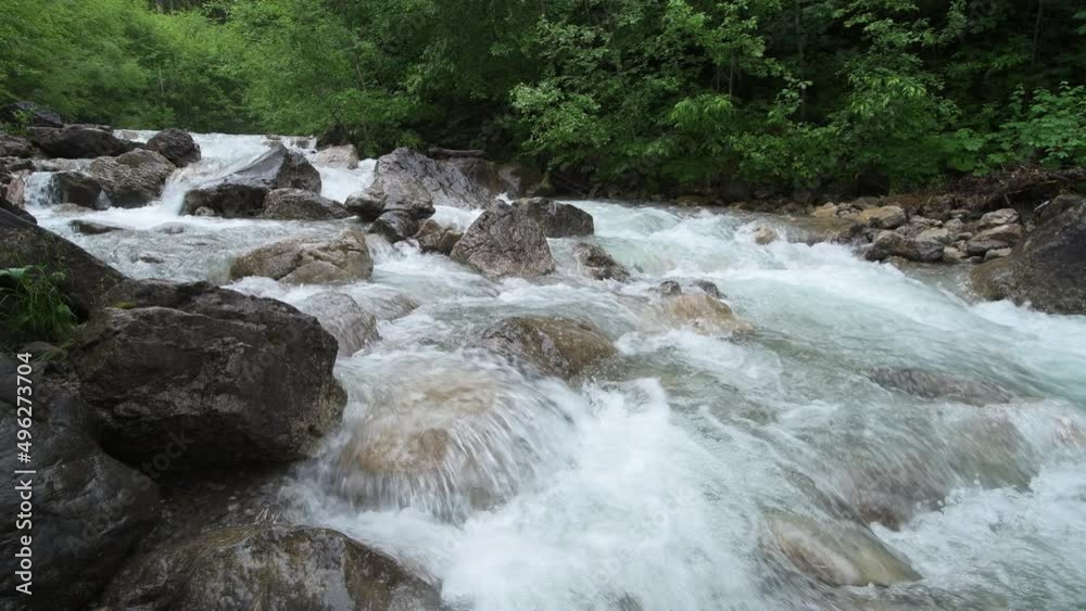 Rapids at mountain stream Oybach, Bavarian Alps, Bavaria, Germany Rapids at mountain stream Oybach, Bavarian Alps, Bavaria, Germany