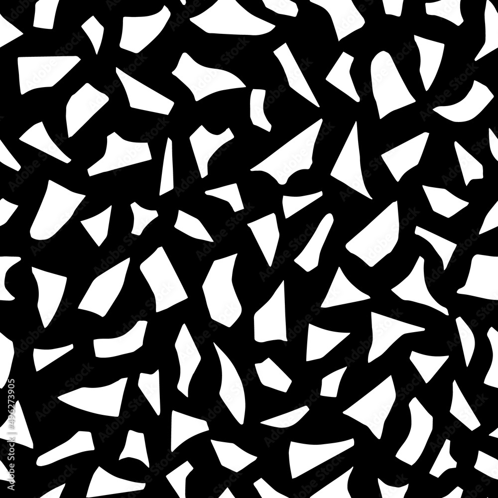 Abstract seamless pattern with small shapes. Vector background with paper cut out figures. Simple and beautiful background.