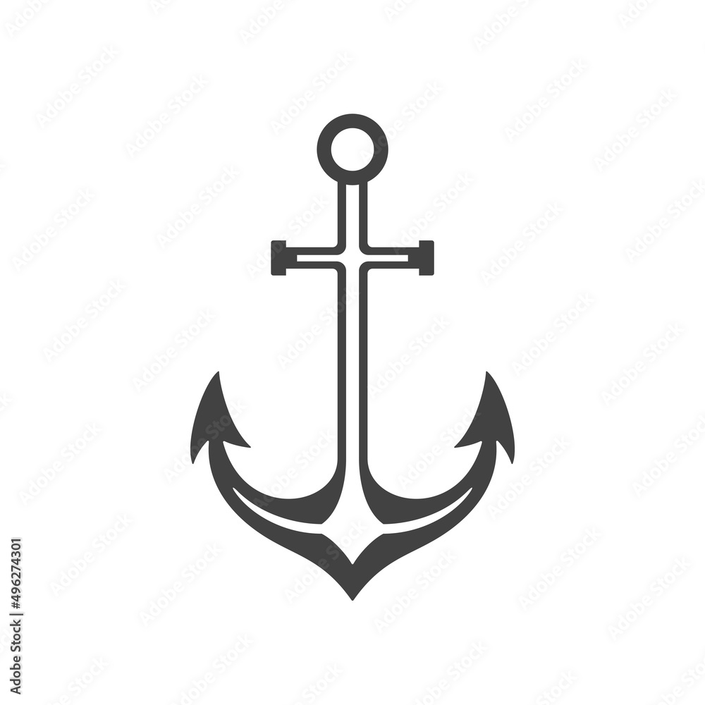 Anchor isolated on white background vector icon in retro style. Can be used for logo or badge. Anchor isolated on white background vector icon in retro style. Can be used for logo or badge.