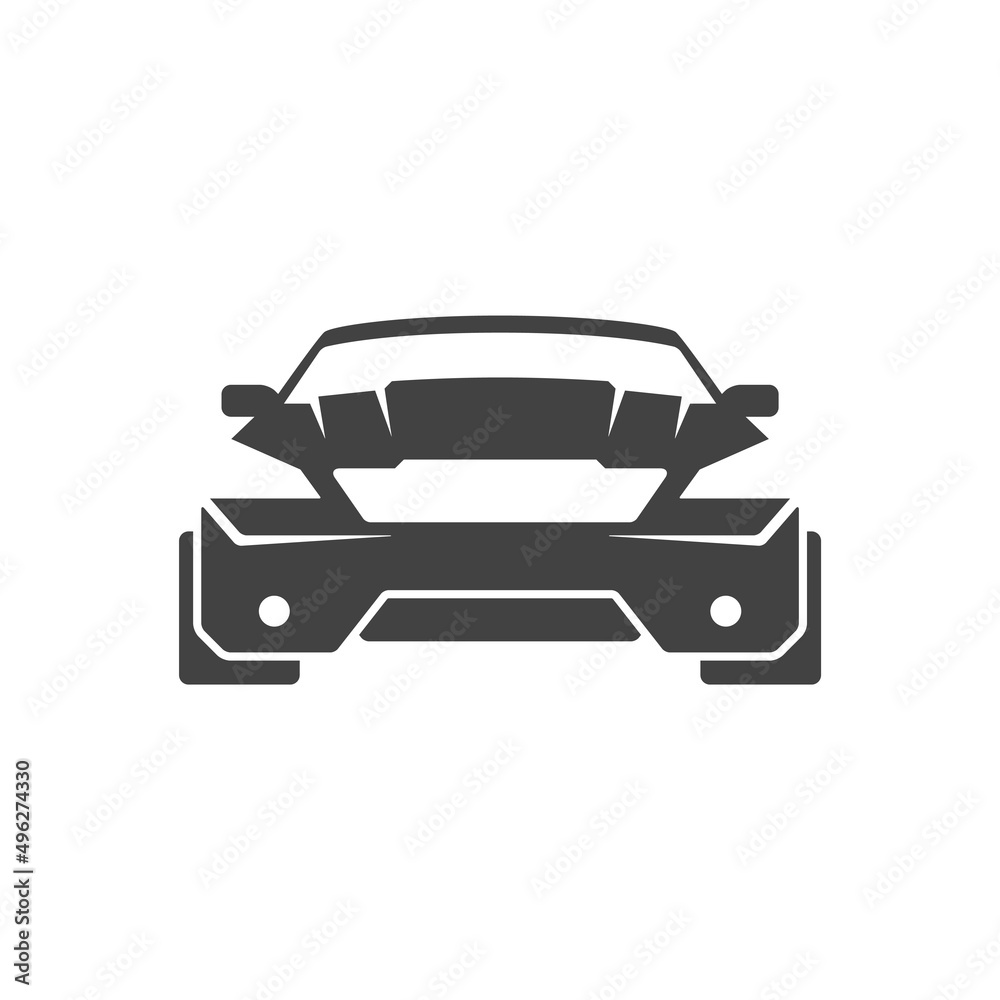 Sport car isolated on white background vector icon in retro style. Can be used for logo or badge. Sport car isolated on white background vector icon in retro style. Can be used for logo or badge.