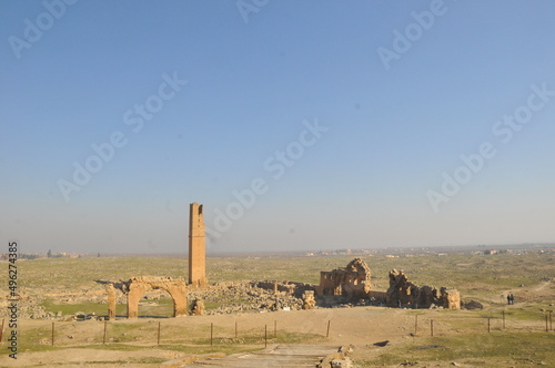 ancient ruins of brick building in east architecture turkey, old ruins of Harran first university in world. desert stone structure archeology site civilization history monument famous unesco heritage