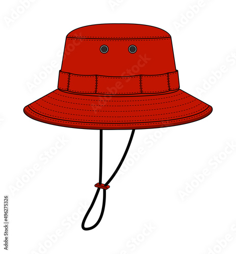 Boonie hat ( adventure hat ) template vector illustration