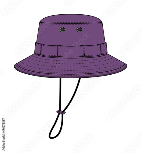Boonie hat ( adventure hat ) template vector illustration
