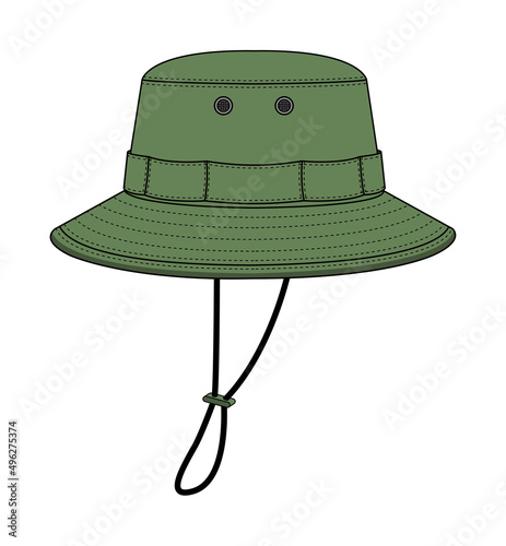 Boonie hat ( adventure hat ) template vector illustration