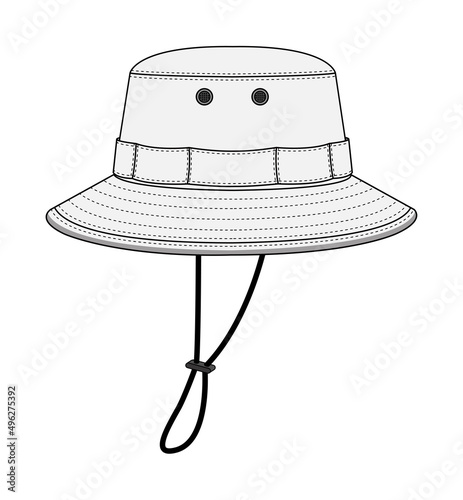 Boonie hat ( adventure hat ) template vector illustration