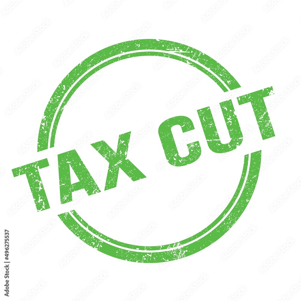 TAX CUT text written on green grungy round stamp. TAX CUT text written on green grungy round stamp.