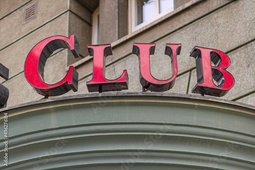 Red Club 3d Sign photo