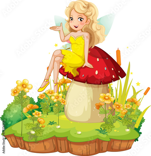 Fantastic fairy girl cartoon character