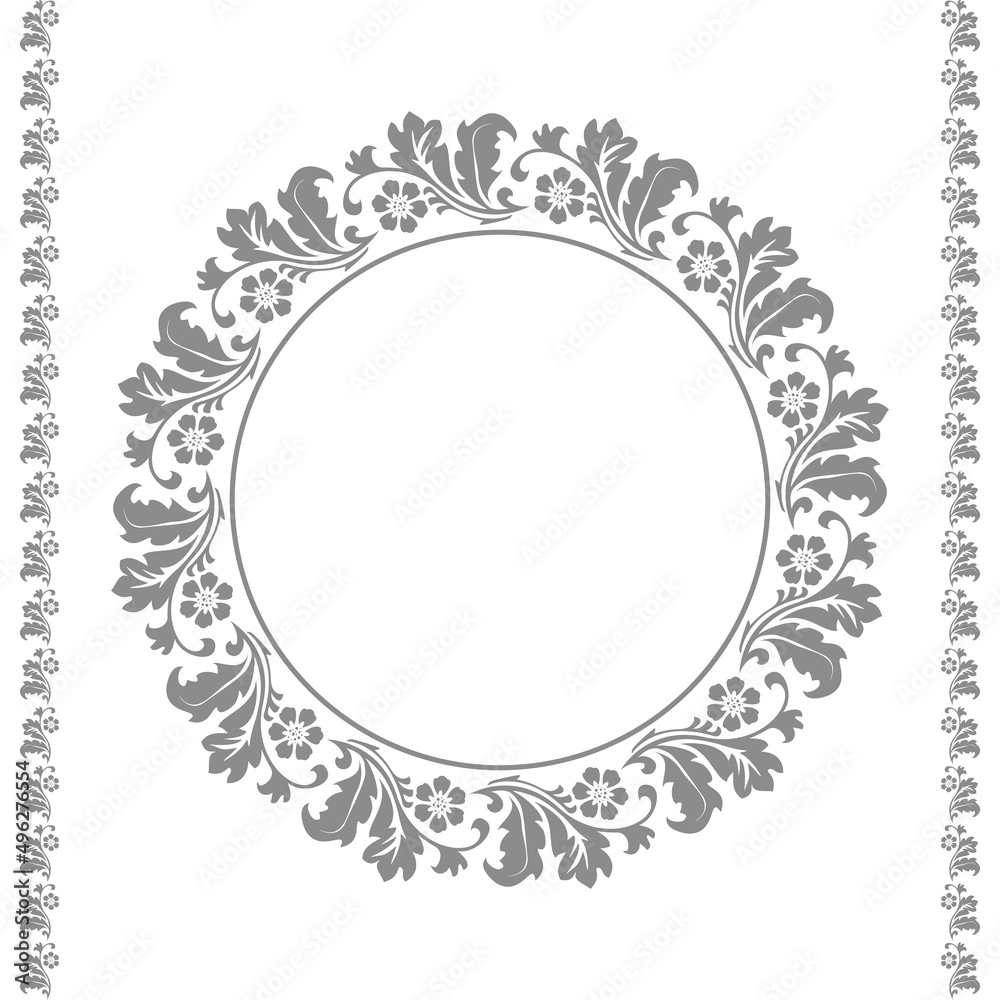 Decorative frame Elegant vector element for design in Eastern style, place for text. Floral gray and white border. Lace illustration for invitations and greeting cards Decorative frame Elegant vector element for design in Eastern style, place for text. Floral gray and white border. Lace illustration for invitations and greeting cards