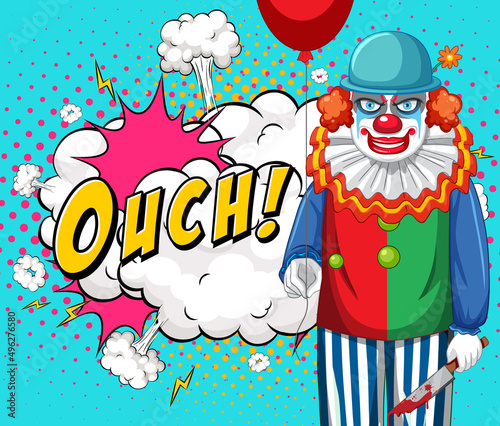 Abbreviation and facial expression retro comic banner design