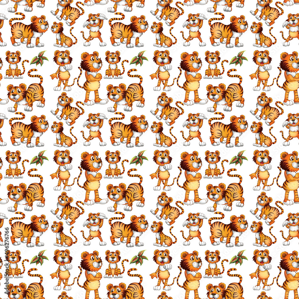Cute animals cartoon seamless background Cute animals cartoon seamless background