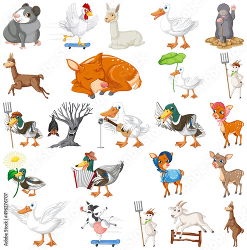 Set of different kids of animals
