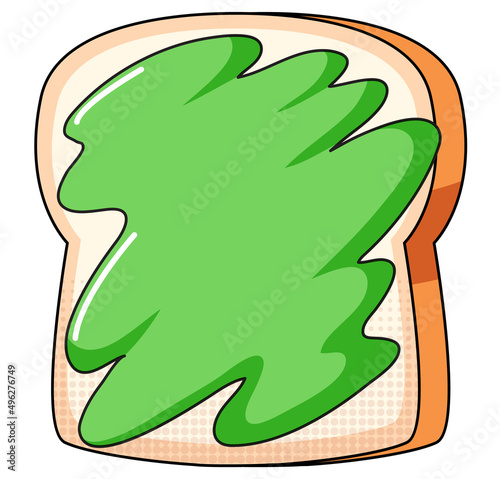 Green jam on toasted bread