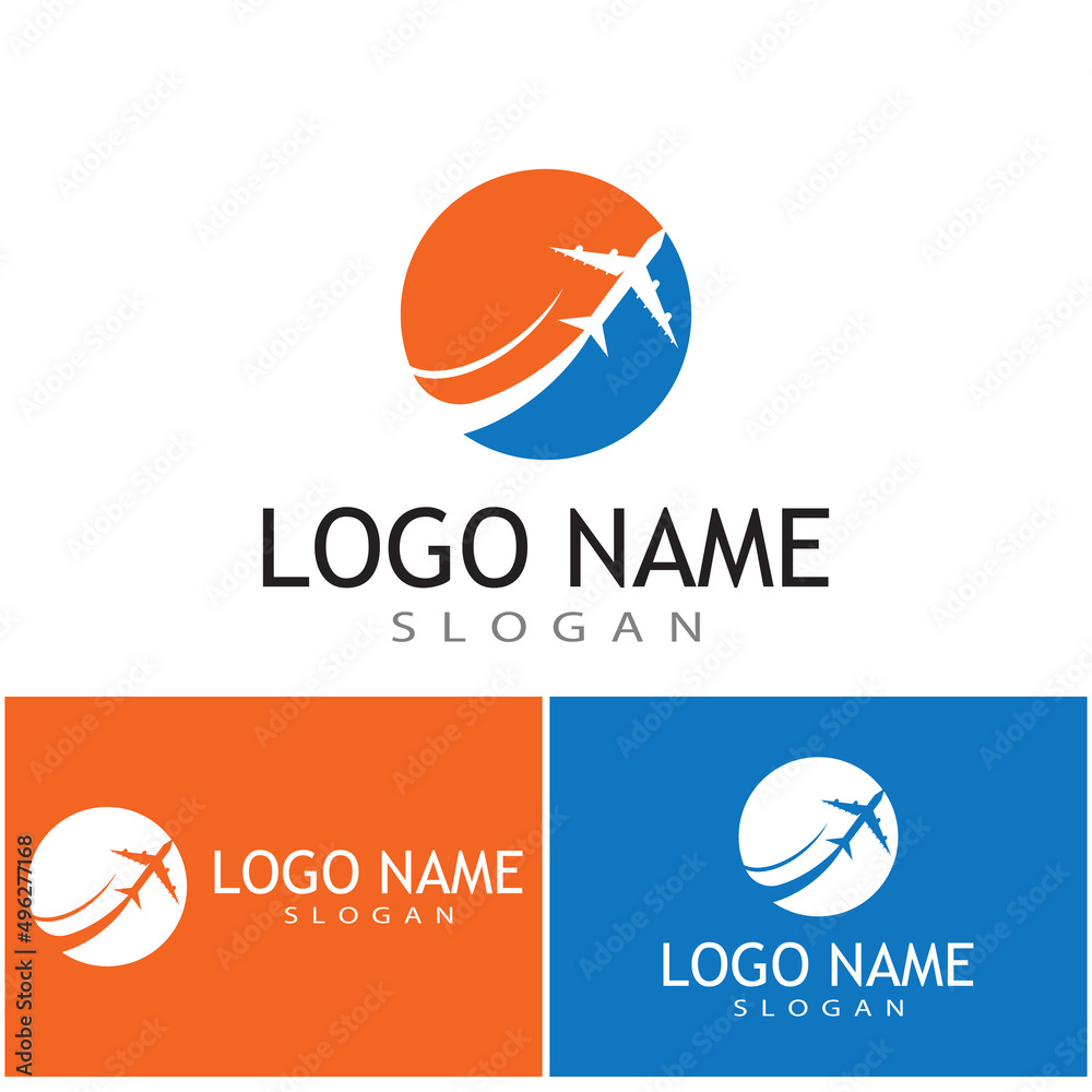 Fototapeta premium Airplane icon vector illustration design Logo Template