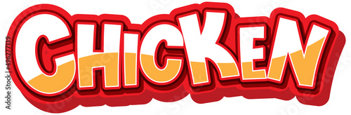 Chicken word logo on white background