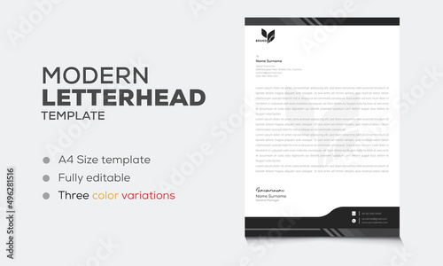 Modern Letterhead Template | Editable Letterhead Design