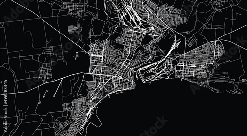 Urban vector city map of Marirpol, Ukraine, Europe photo
