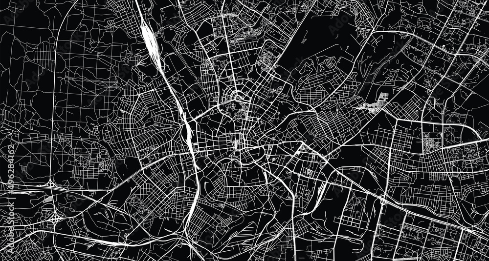 Urban vector city map of Kharkiv, Ukraine, Europe