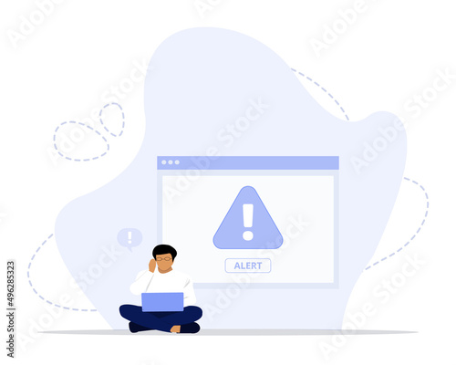 Alert concept illustration. Concept of fatal error, operating system failure, program crash, critical alert message