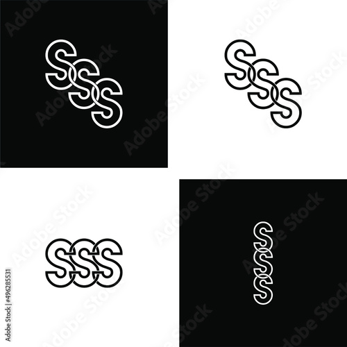 sss letter original monogram logo design set