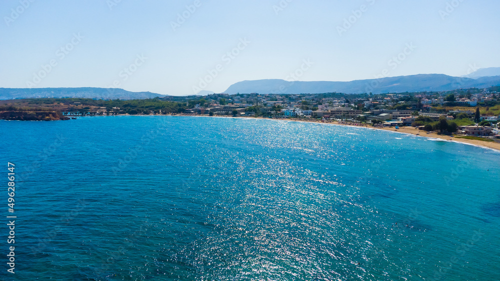 Beautiful beach with clear turquoise water. Crete island, Greece.