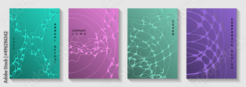 Chic dance party posters. Complex curve lines blockchain backdrops. Minimalist notebook vector layouts. Night party posters collection fluid curves graphic design.