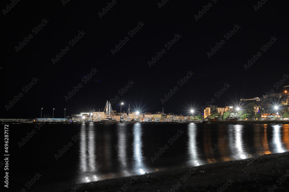 Beach in Budva at night