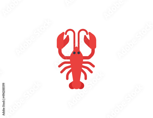 Lobster vector flat emoticon. Isolated Lobster emoji illustration. Lobster icon