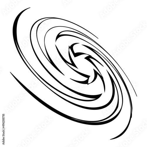 Spinning Galaxy Abstract Flat Icon Isolated On White Background