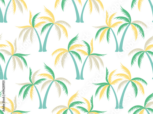 Fototapeta Naklejka Na Ścianę i Meble -  Palm tree minimal seamless pattern vector design.