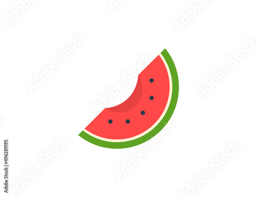 Watermelon slice vector flat emoticon. Isolated Watermelon emoji illustration. Watermelon icon