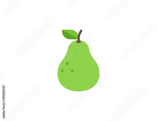 Pear vector flat emoticon. Isolated Pear emoji illustration. Pear icon