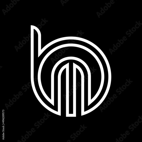 Letter bm mb logo design template vector. Business corporate letter bm mb logo design vector. Letter bm mb logo for technology photo