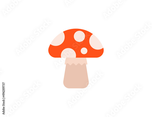 Fototapeta Naklejka Na Ścianę i Meble -  Mushroom vector flat emoticon. Isolated Mushroom emoji illustration. Mushroom icon