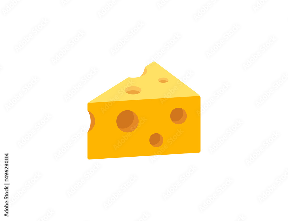 Cheese Wedge vector flat emoticon. Isolated Cheese Wedge emoji  illustration. Cheese icon Векторный объект Stock | Adobe Stock