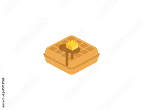 Waffle vector flat emoticon. Isolated Waffle emoji illustration. Waffle icon