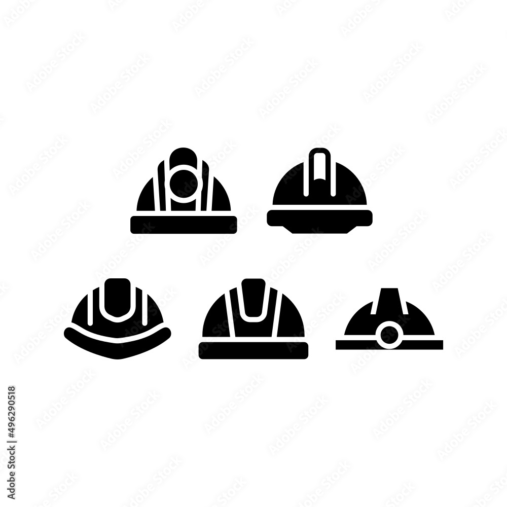 Fototapeta premium Helmet Icon Set Vector Symbol Design Illustration