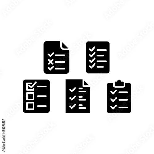 Checklist Icon Set Vector Symbol Design Illustration