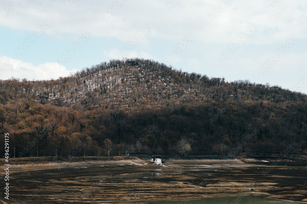 Alazani valley in early spring, Kvareli lake Alazani valley in early spring, Kvareli lake
