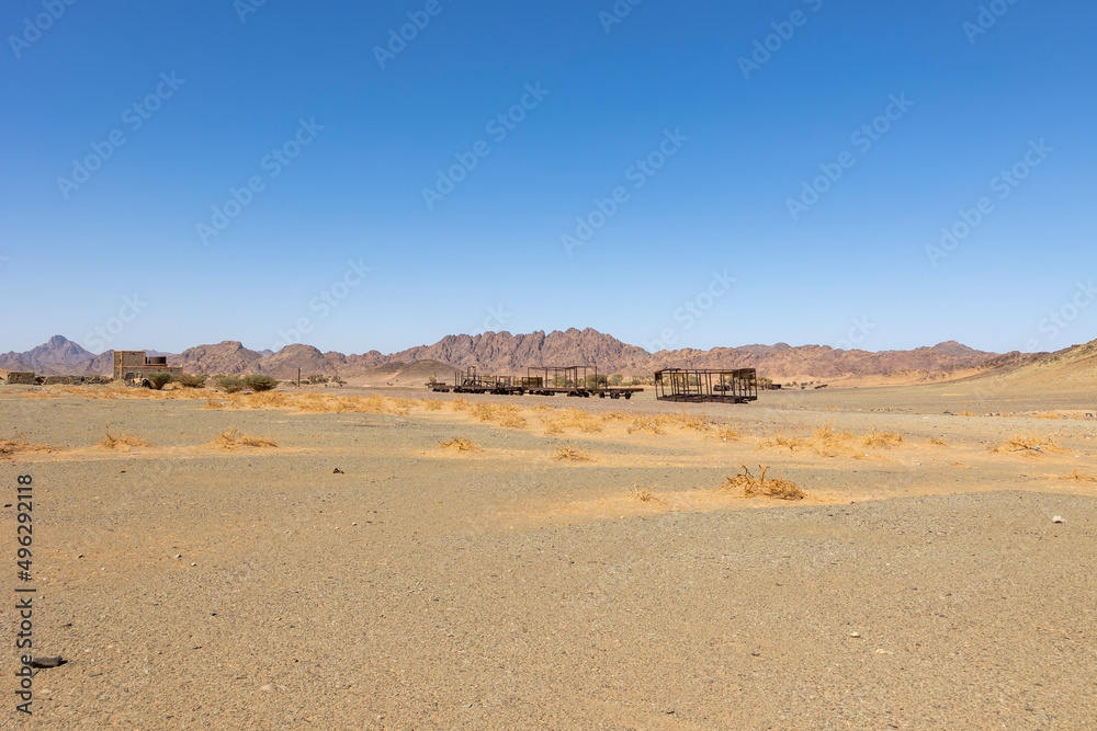 Abandoned Hejaz train wrecks from the Ottoman era in the Saudi Arabian desert near Medina Abandoned Hejaz train wrecks from the Ottoman era in the Saudi Arabian desert near Medina