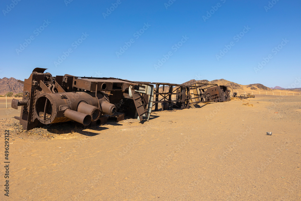 Abandoned Hejaz Train Wrecks From The Ottoman Era In The Saudi Arabian 