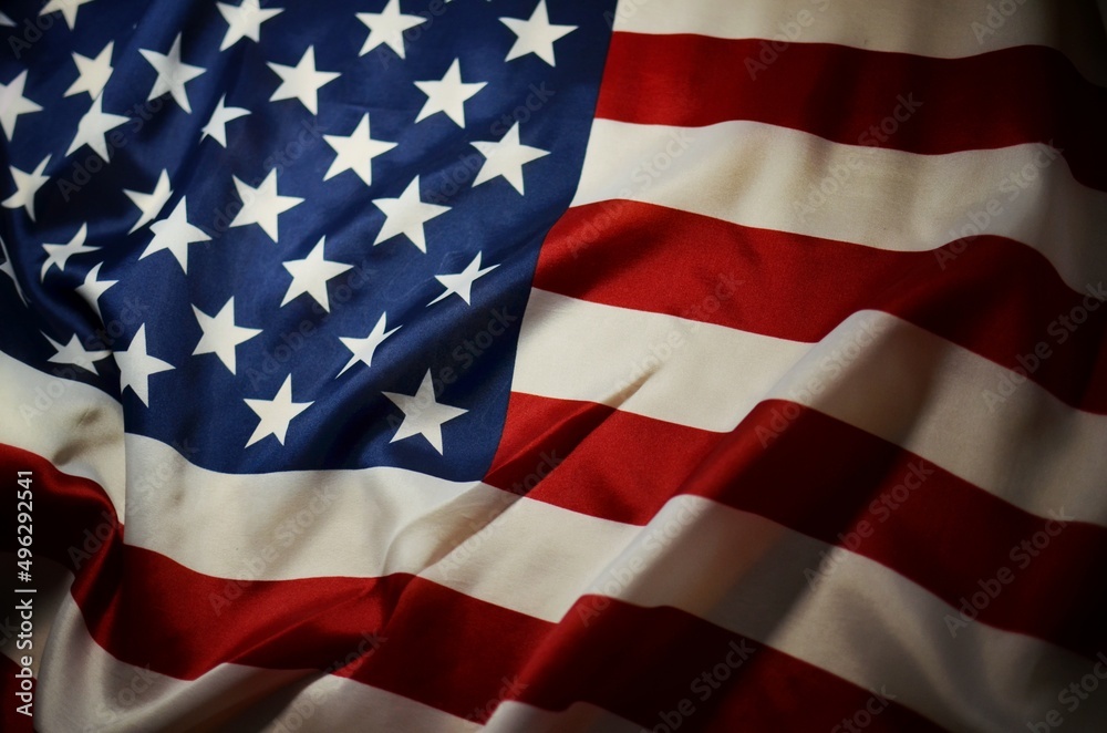 Fototapeta premium United states of America flag, national symbol of USA with stripes and stars