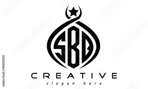 SBQ three letters monogram curved oval initial logo design, geometric minimalist modern business shape creative logo, vector template photo