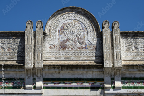 old traditional pediment from the Algarve in Tavira, Portugal 