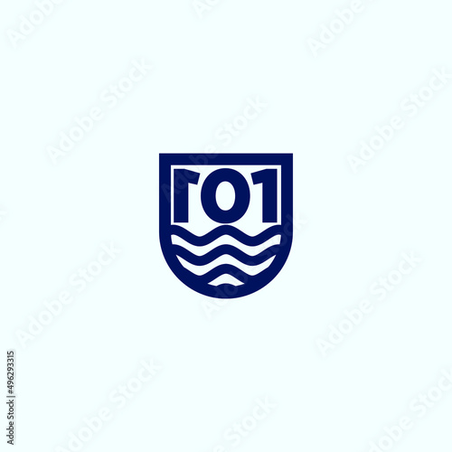101 water sign logo simple icon design illustration