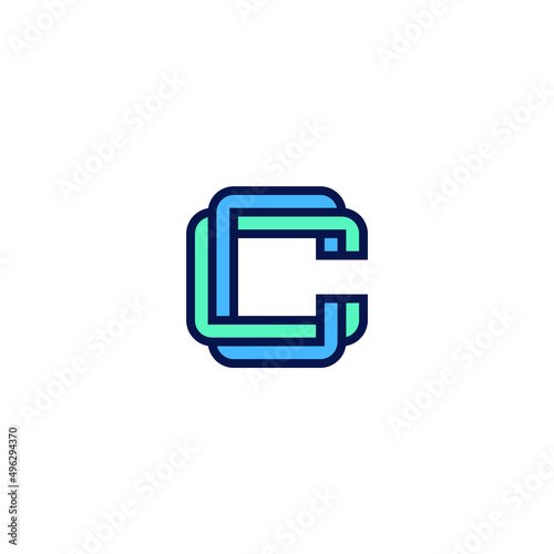 C logo with a modern and colorful design concept