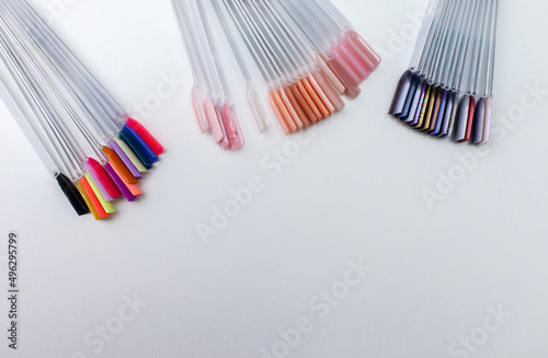 Manicure palette on white background