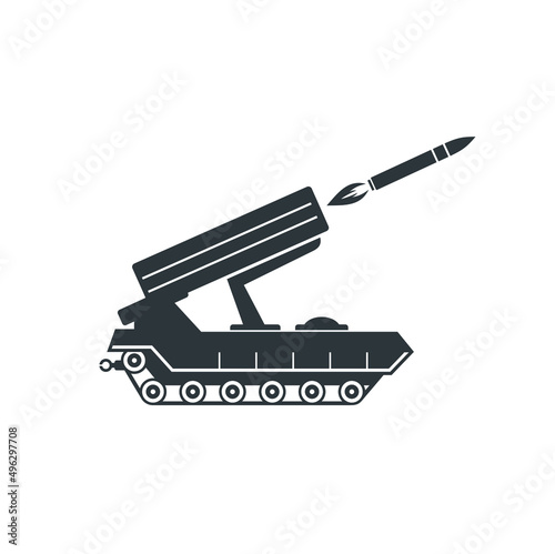 illustration of missile launcher vehicle, vector art.